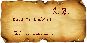 Kovár Noémi névjegykártya